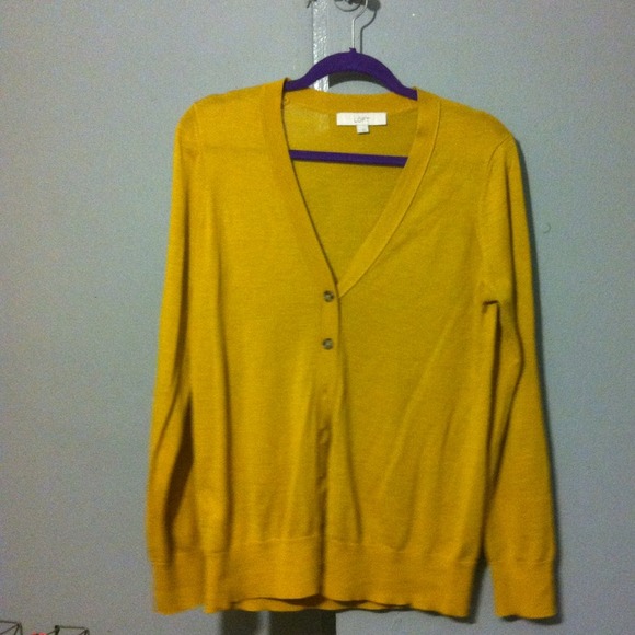 Sold/ LOFT Mustard Cardigan
