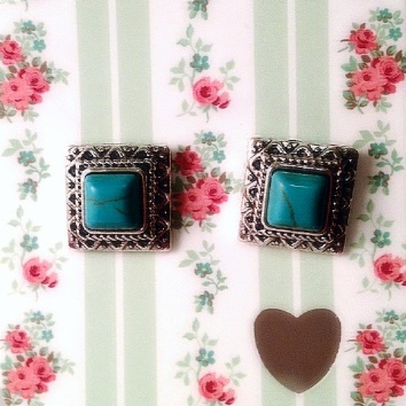 Squared turquoise Earrings