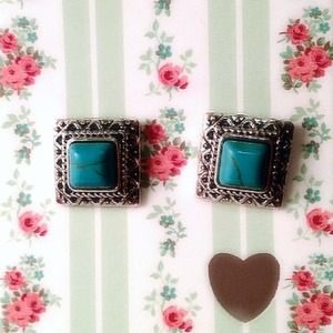 Squared turquoise Earrings