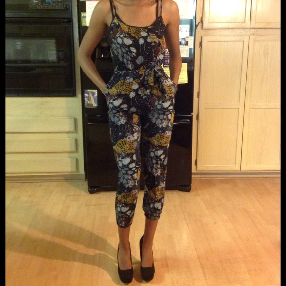 Dark Blue Print Romper