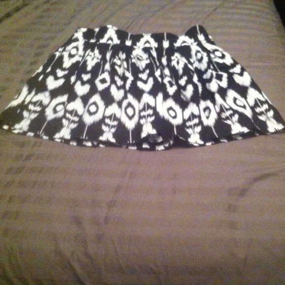 Black and white tribal flare skirt
