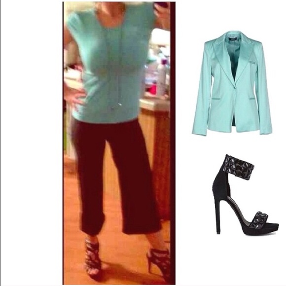 ANTONIO MELANI BLACK STRIPED CAPRI PANT - Picture 4 of 4