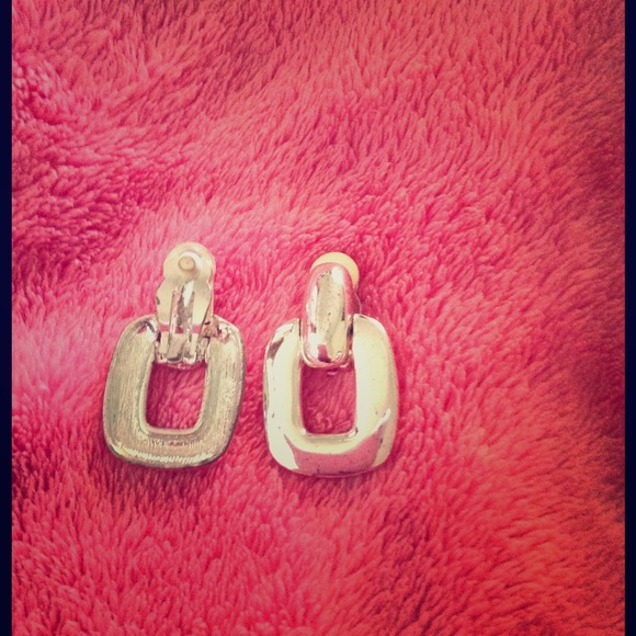 Silver colored earrings