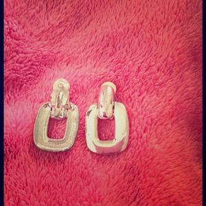 Silver colored earrings