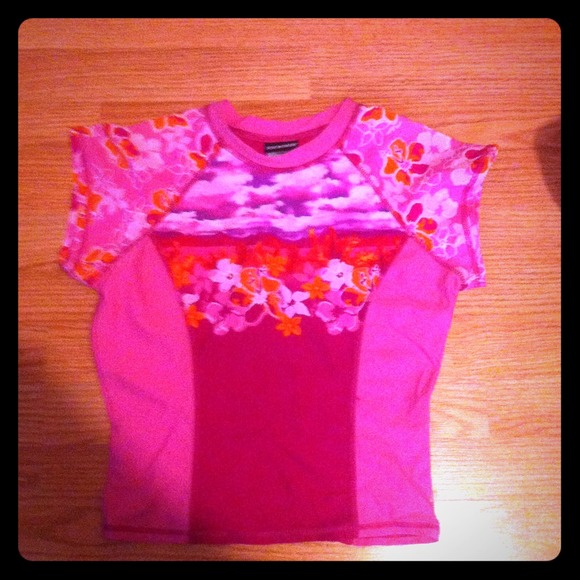 Hot pink Barbie workout crop tee