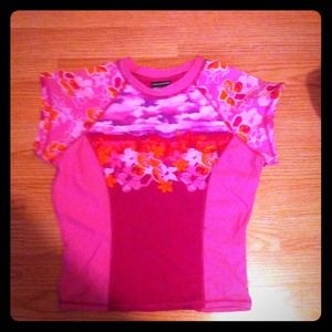 Hot pink Barbie workout crop tee