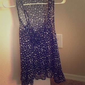 Chiffon polka dot tank.