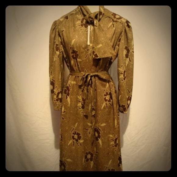 SOLD Vintage Olive colored Dress