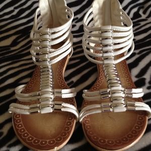 "Trade" White Gladiator Sandals