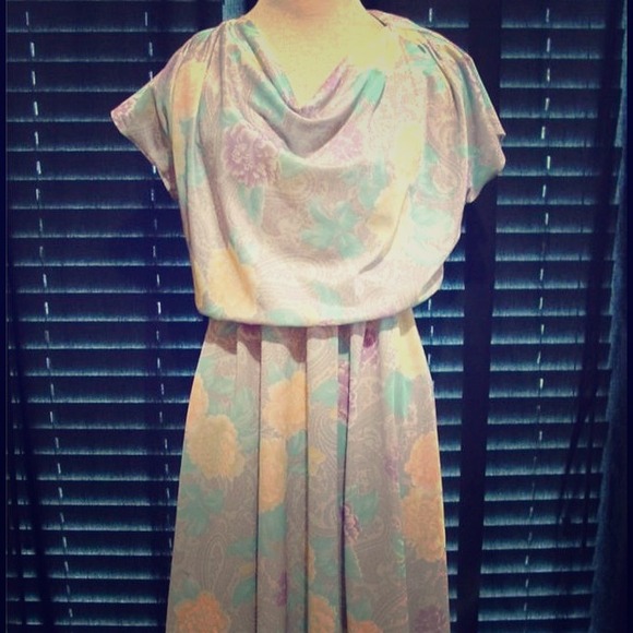 SOLD Vintage Cowl Neck dress