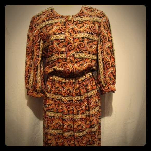SOLD Vintage Paisley Print Dress