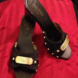 Authentic Coach Wooden Sandals Size 8