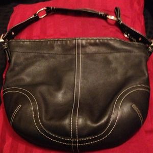 Authentic Coach Black Leather Hobo