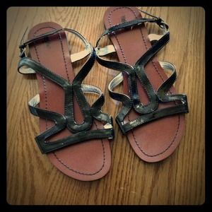 Mossimo black patent leather sandals- size 7.5