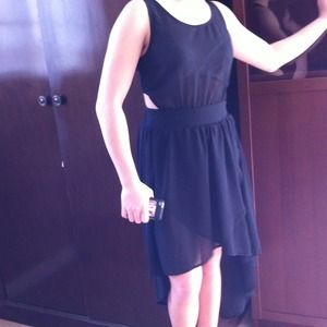 Asymmetrical Sheer CutOut Dress