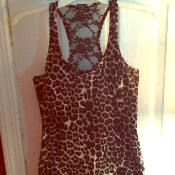 Express leopard workout tank lace