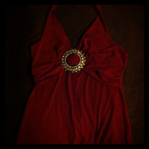 Burgundy Halter Top - Picture 1 of 2