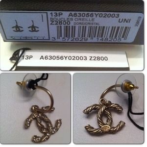 Sold! CHANEL Large Twisted Stone Crystal Earrings