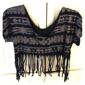Black fringe shirt!!