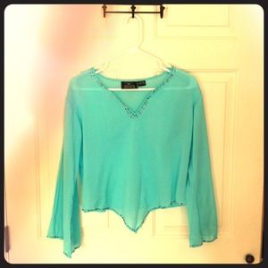 Turquoise sheer top