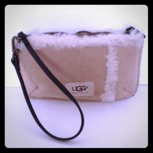 Ugg Australia sueded /shearling wristlet.