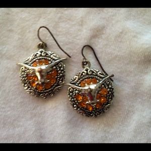 HookEm!! Texas Longhorns earrings.