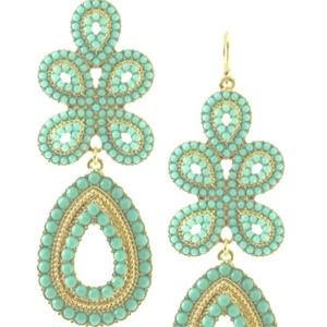 Stella & Dot turquoise chandelier earrings