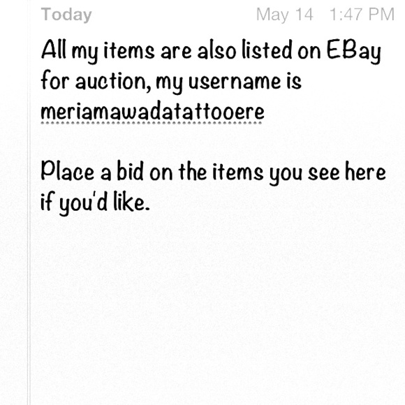 eBay Auction meriamawadatattooere