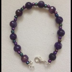 Handmade purple Agate bracelet