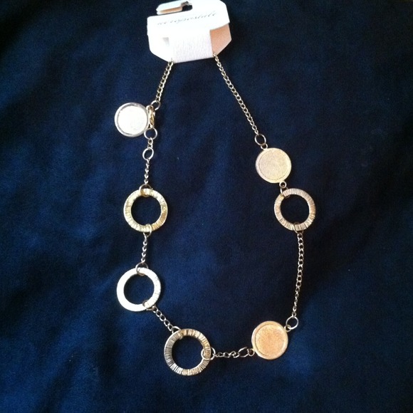 SOLD ...Gold tone Circle Necklace