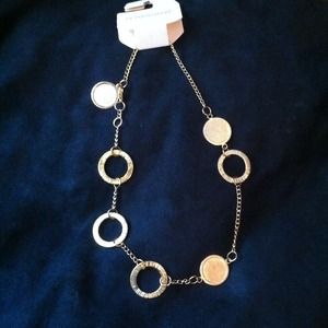 SOLD ...Gold tone Circle Necklace