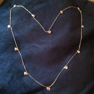 SOLD! Gold tone heart long necklace