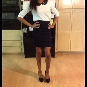 🚫SOLD-BUNDLE🚫Black Pencil Skirt/Black White Top
