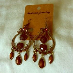 Brown chandelier earrings