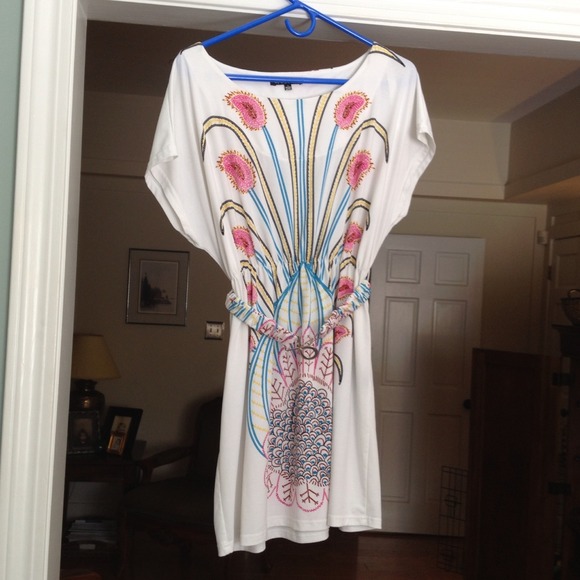 Dresses & Skirts - White with colorful design dress