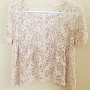 Cream lace top size s