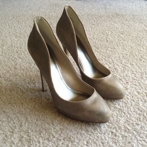Brushed Gold Leather Heels size 40