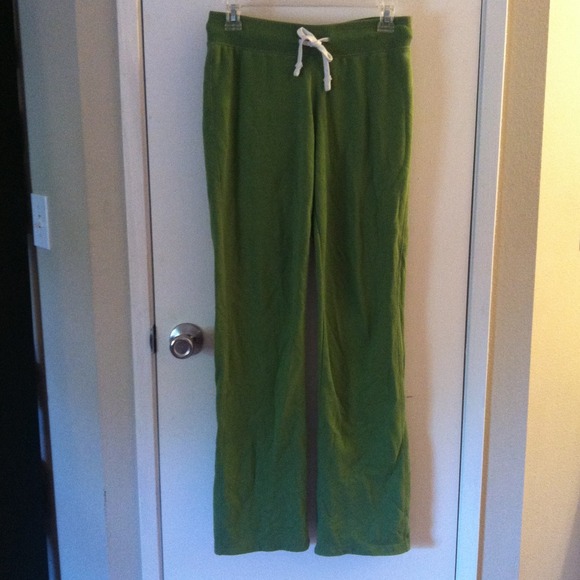 Green Drawstring Fleece Sweatpants.