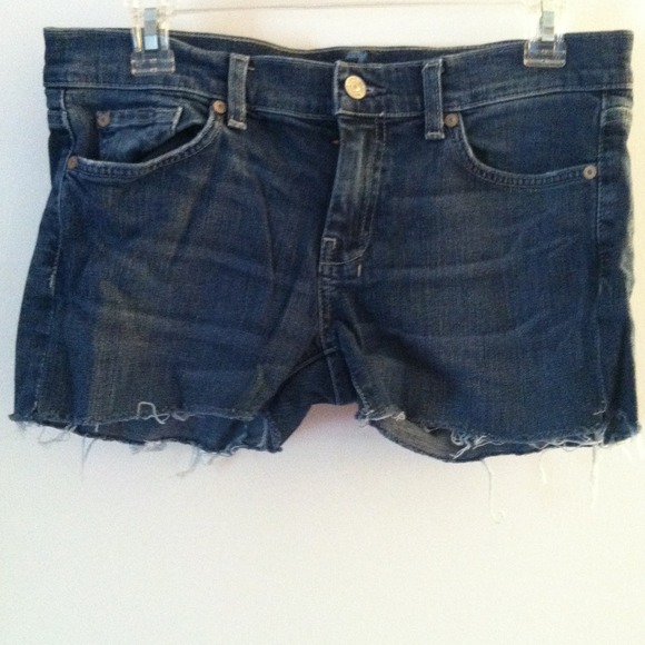 7 For All Mankind Denim Cutoff Shorts.
