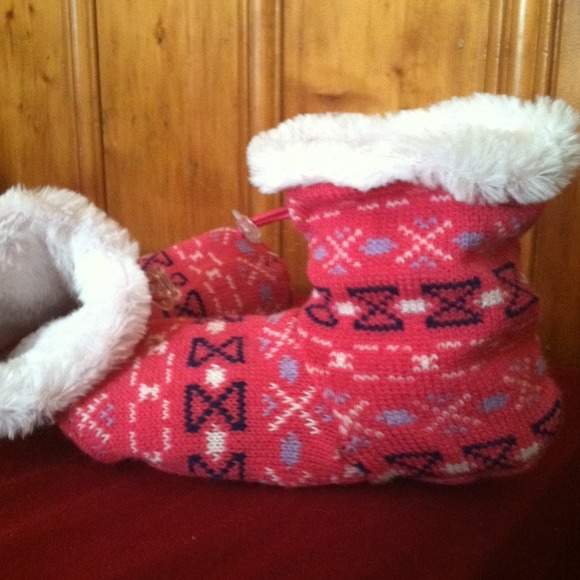 Pink, purple, white, navy blue slippers