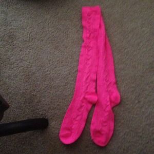 Hot pink knee high socks!