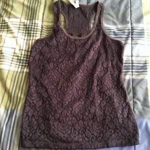 Gray lace tank