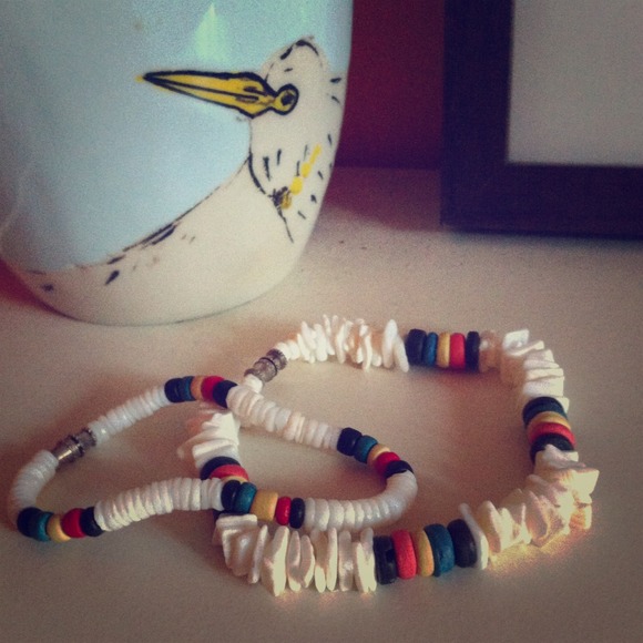 Real sea shell bracelet and anklet set