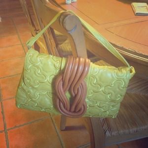Yellow and brown purse