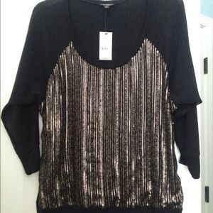Sequined, long-sleeve shirt from Express