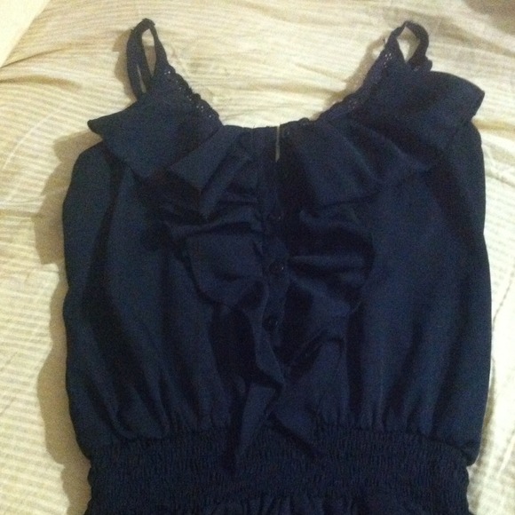 Super cute ruffle black romper ;)
