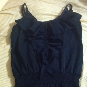 Super cute ruffle black romper ;)