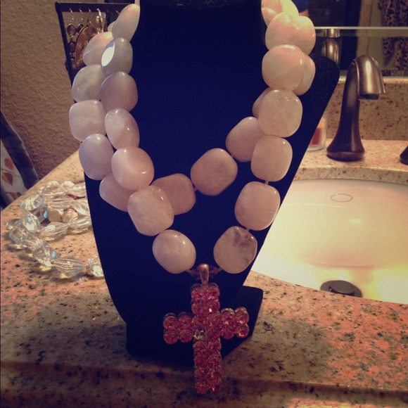 Pink Necklace with cross