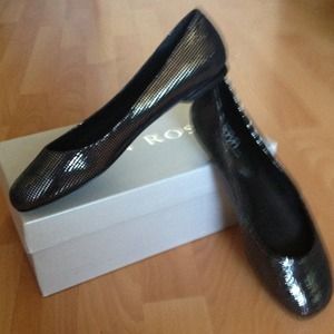 TARYN by Taryn Rose silver snake ballet flats
