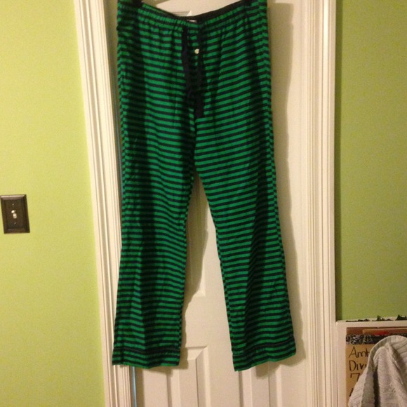 Jcrew green/ navy striped pajama bottoms